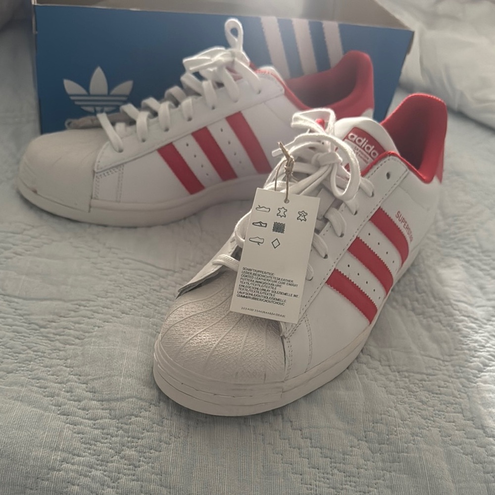 Adidas White and Red Classic Sneakers